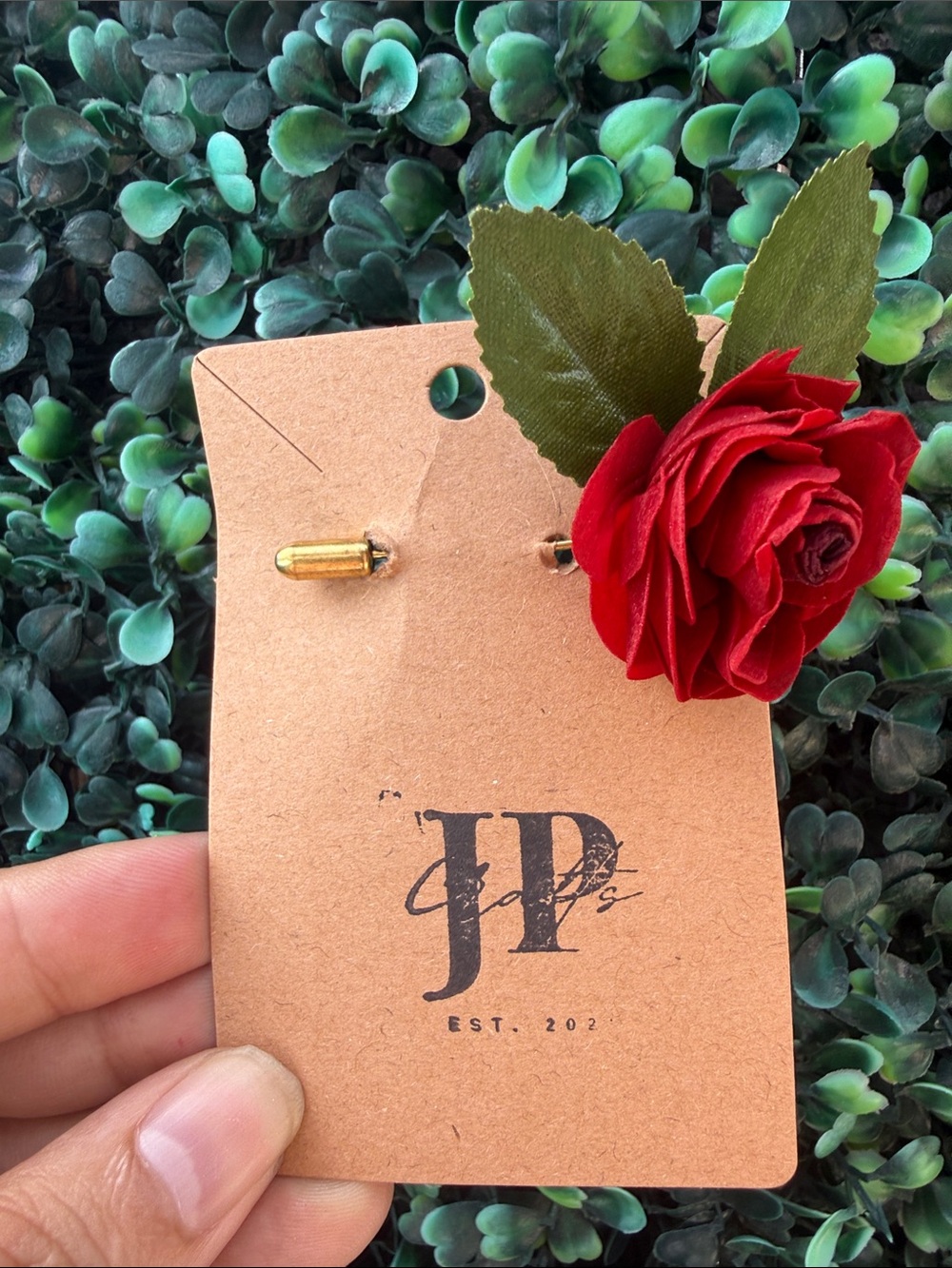 Floral Red Rose Lapel Pin for Women
